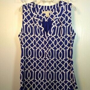 Hanna & Gracie Blue & White sleeveless top Size: S